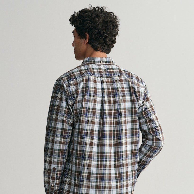 Gant 3230171 274 Rich Brown Reg Poplin Medium Check Shirt