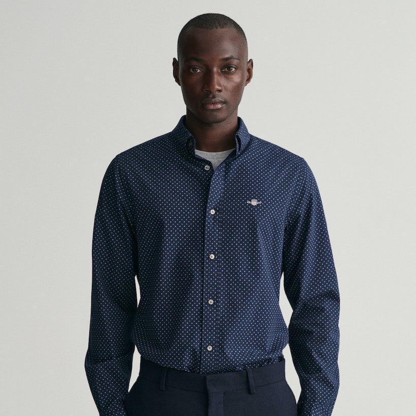 Gant 3230181 410 Marine Reg Micro Print Shirt
