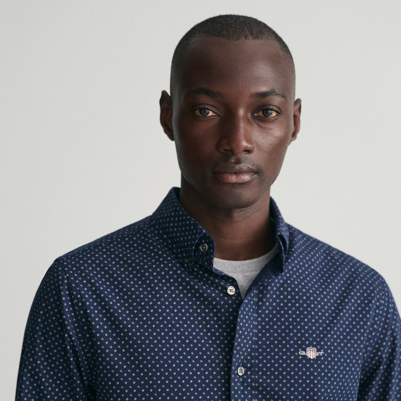 Gant 3230181 410 Marine Reg Micro Print Shirt