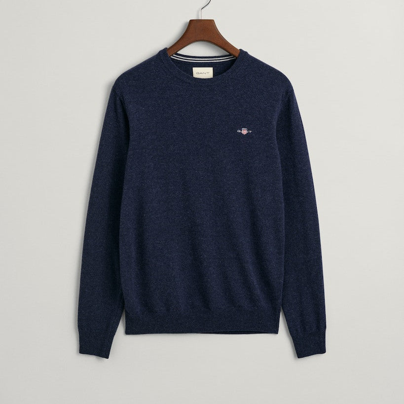 Gant 87211 480 Dark Navy Melange Superfine Lambswool C-Neck