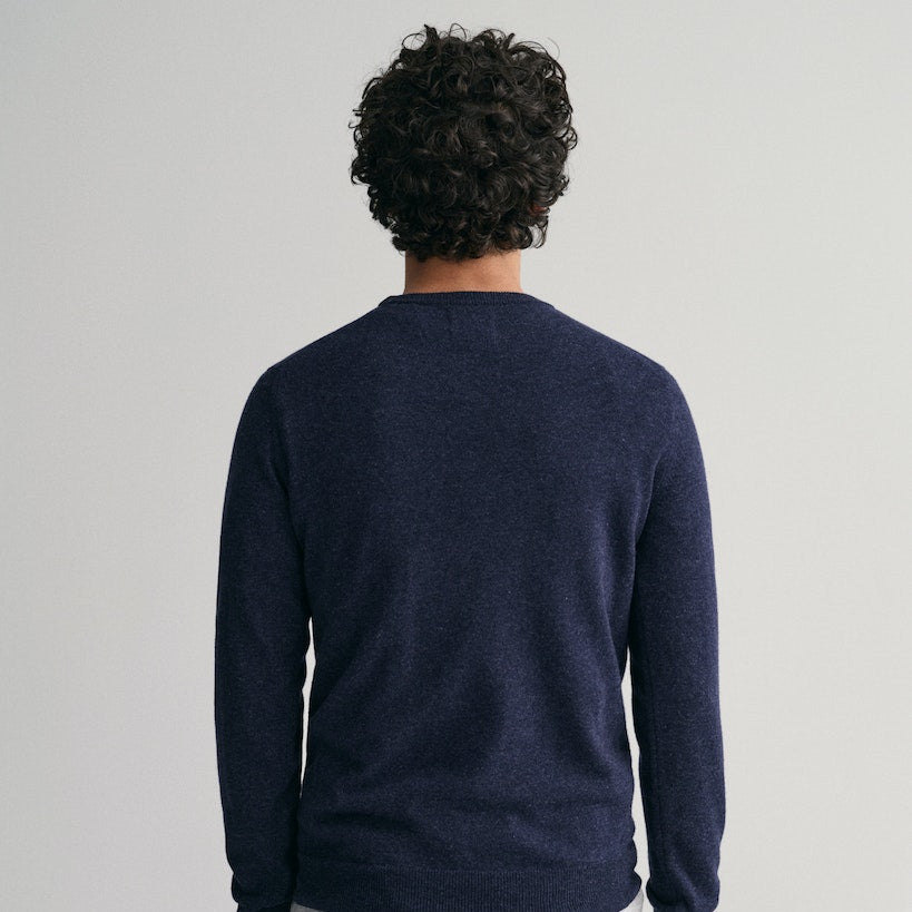 Gant 87211 480 Dark Navy Melange Superfine Lambswool C-Neck