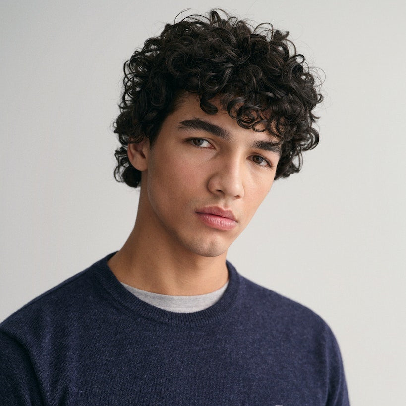 Gant 87211 480 Dark Navy Melange Superfine Lambswool C-Neck