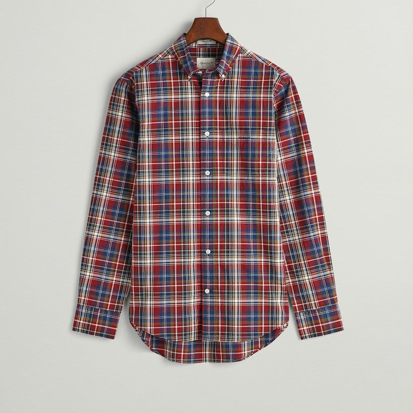 Gant 3230171 604 Plumped Red Reg Poplin Medium Check Shirt