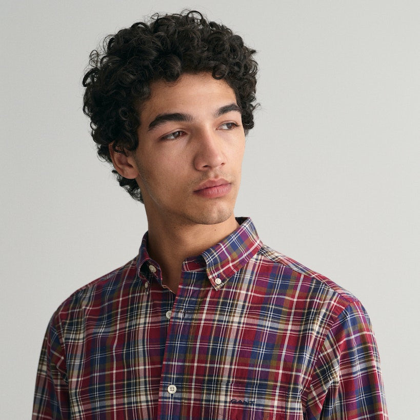 Gant 3230171 604 Plumped Red Reg Poplin Medium Check Shirt