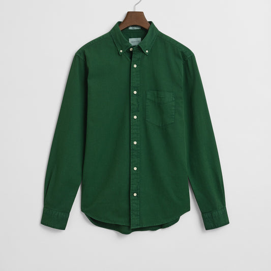 Gant 3250203 338 Forest Green Reg Gmnt Dyed Twill Shirt