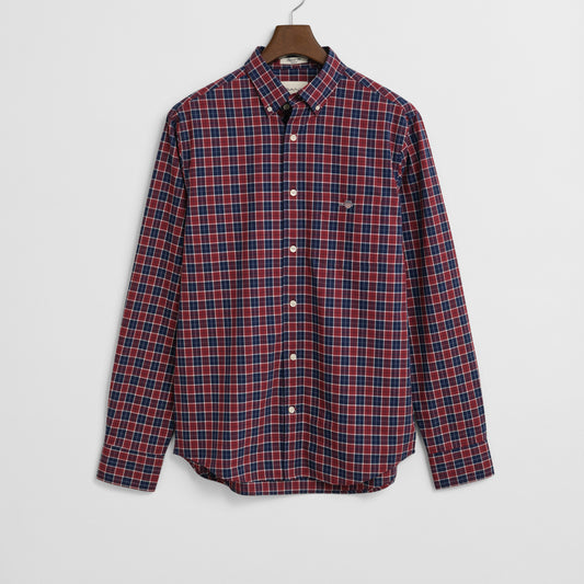 Gant 3250213 604 Plumped Red Reg Classic Poplin Check