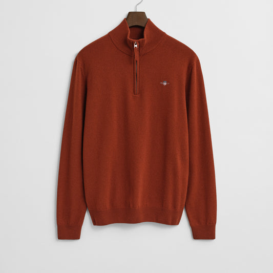 Gant 87213 623 Modern Rust Superfine Lambswool Half Zip
