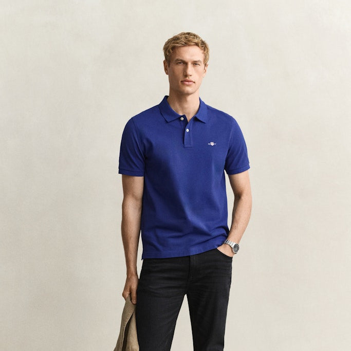Gant 2210 435 Crisp Blue Reg Shield Ss Pique Polo
