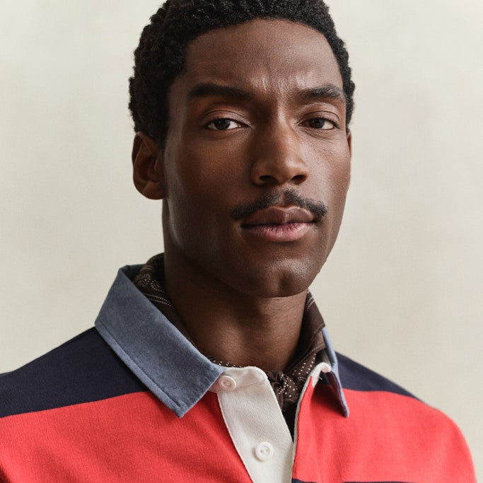 Gant 2004083 853 Maple Fire Reg Chambray Stripe Heavy Rugger