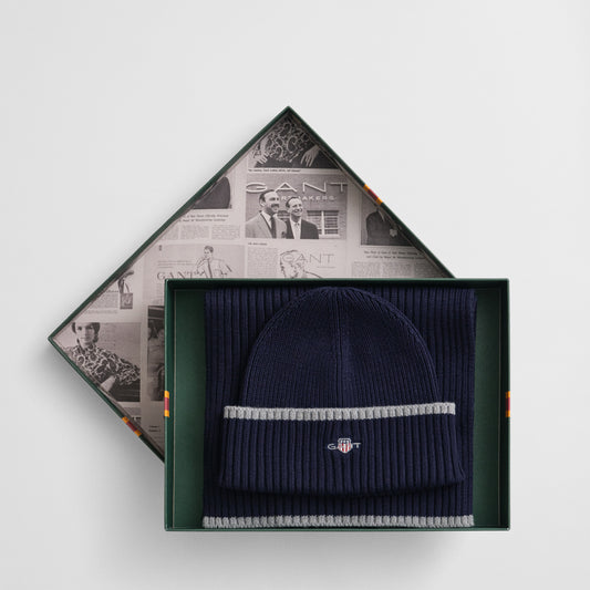 Gant 9910055 410 Marine Hat & Scarf Set