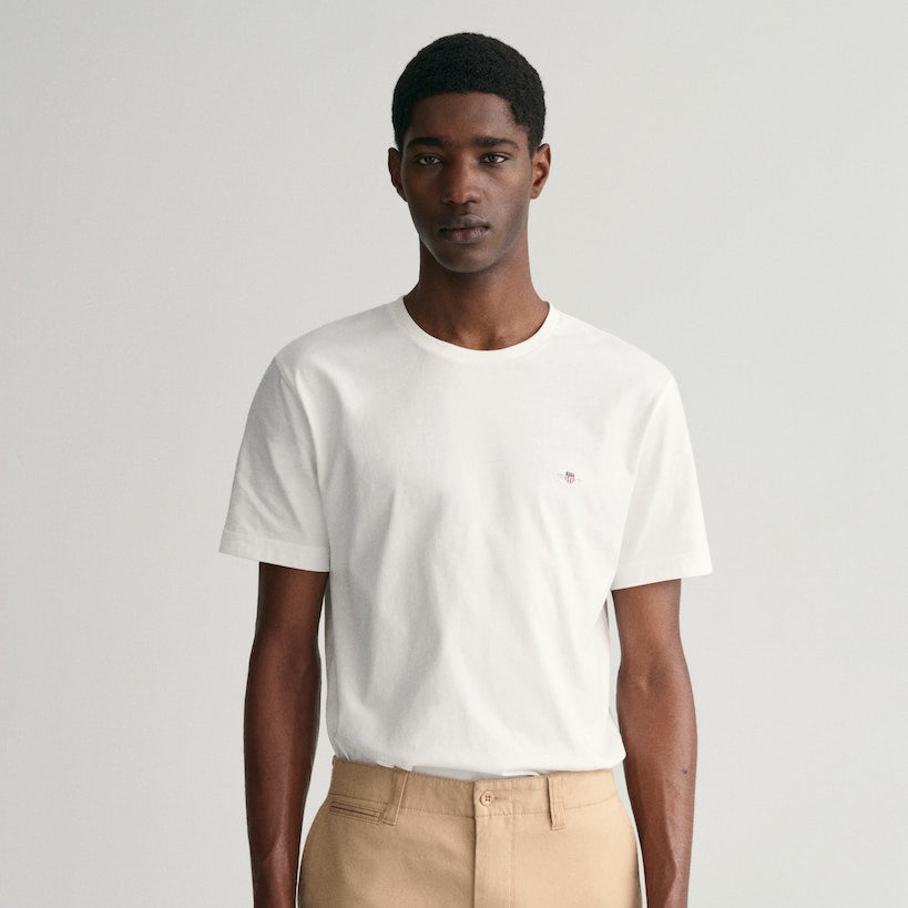 Gant 2003184 110 White Reg Shield Short Sleeve T-Shirt