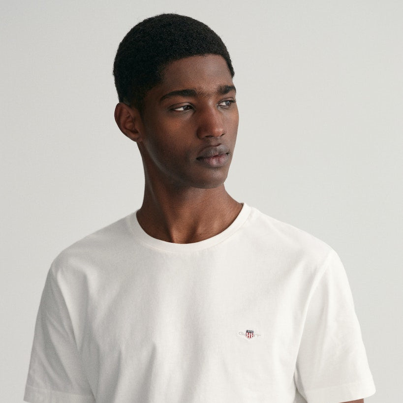 Gant 2003184 110 White Reg Shield Short Sleeve T-Shirt