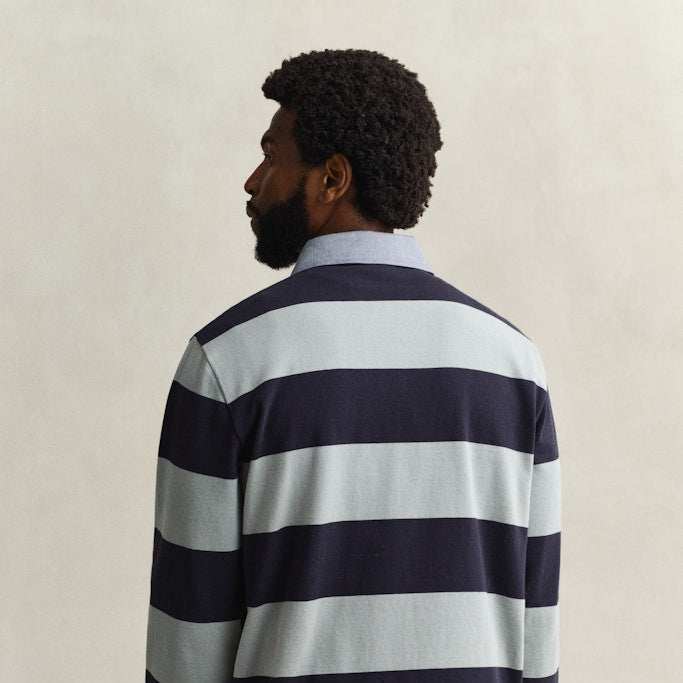 Gant 2004083 10 Reg Chambray Stripe Ceramic Grey Heavy Rugger