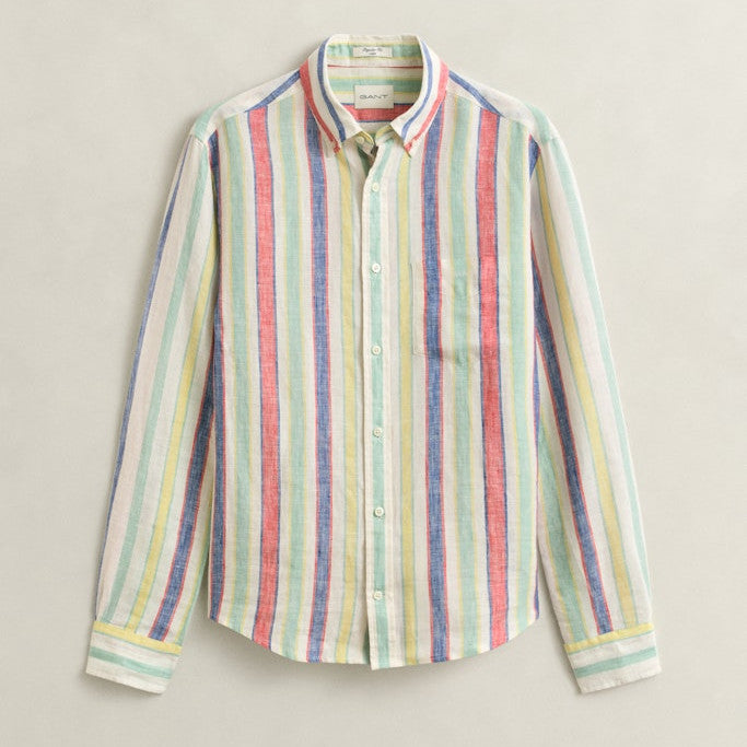 Gant 3260057 105 Reg Multistripe Multicolor Linen Shirt