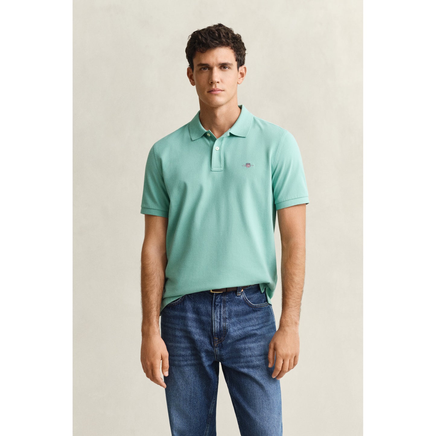 Gant 2210 323 Reg Shield SS Pique Muted Turquoise Polo