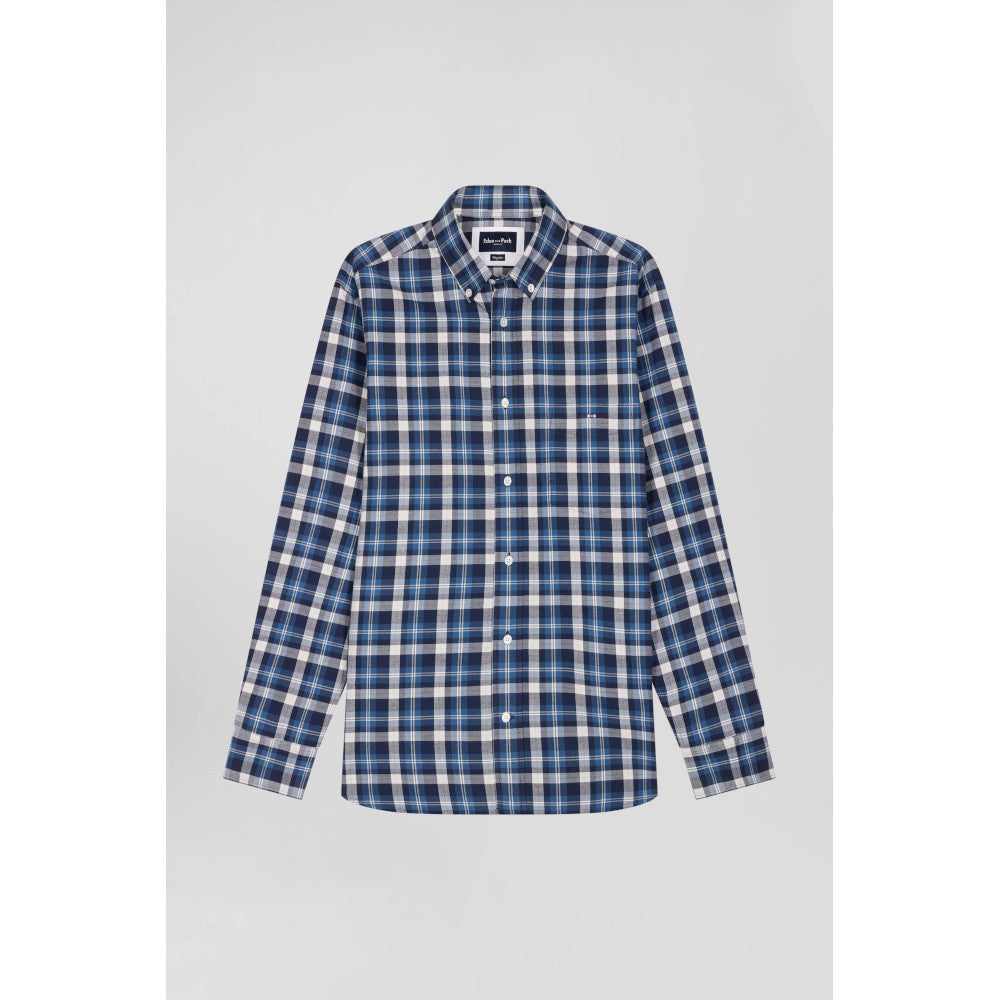 Eden Park Regular Blue Checked Cotton Shirt