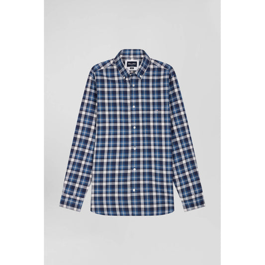 Eden Park Regular Blue Checked Cotton Shirt