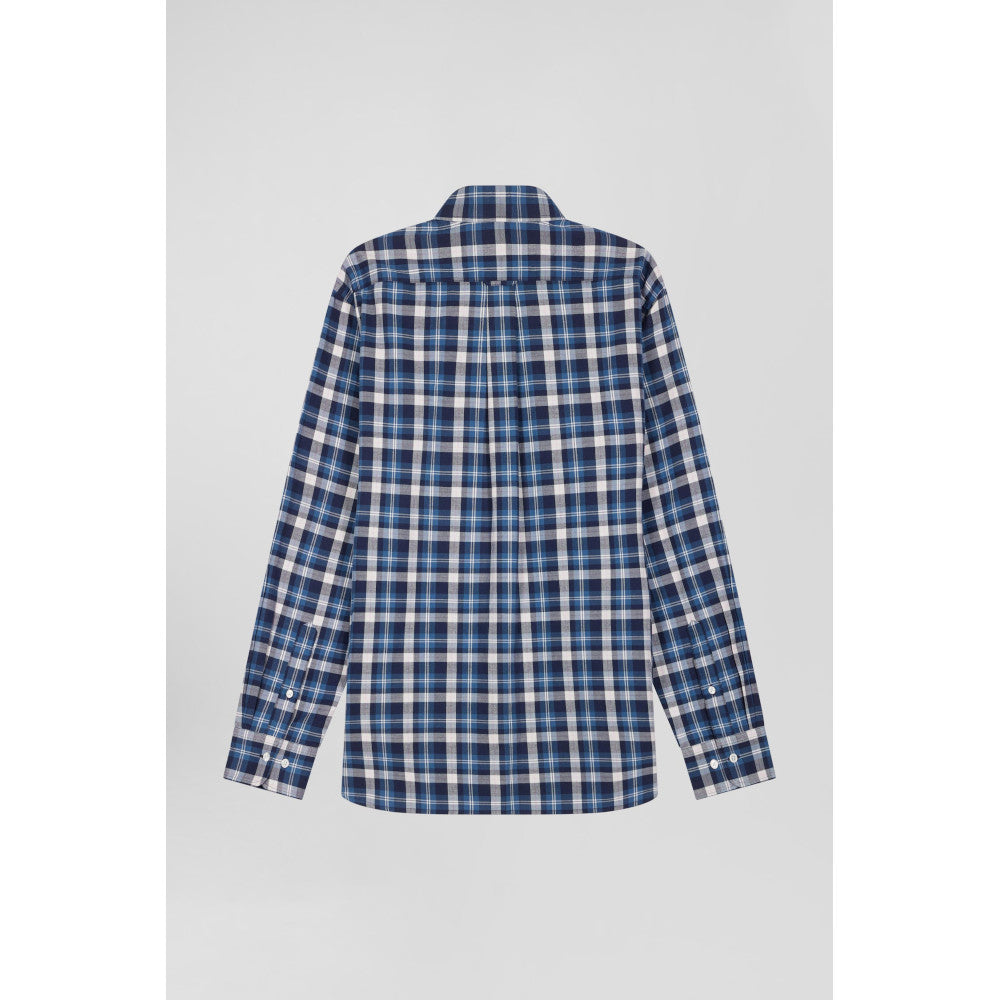 Eden Park Regular Blue Checked Cotton Shirt