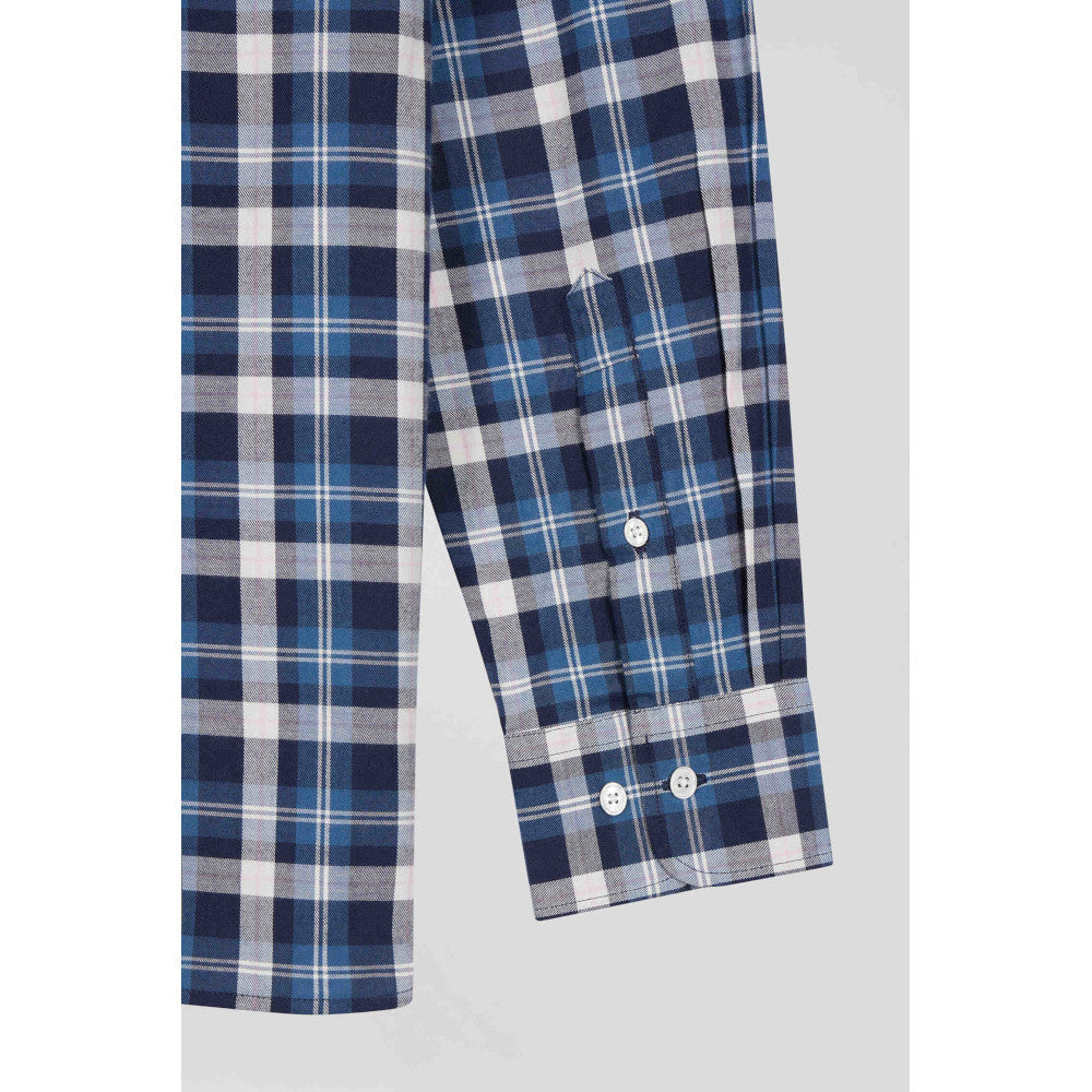 Eden Park Regular Blue Checked Cotton Shirt