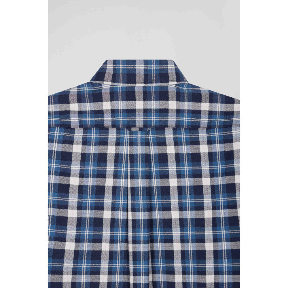 Eden Park Regular Blue Checked Cotton Shirt