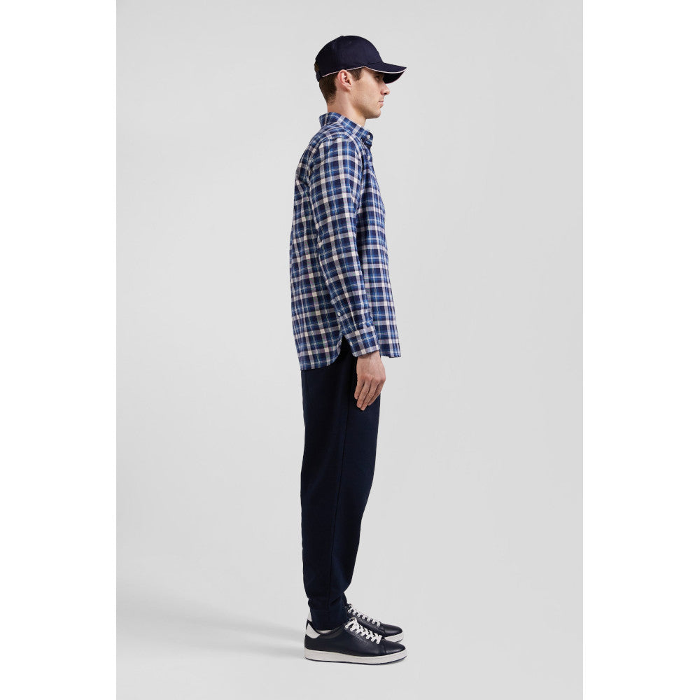 Eden Park Regular Blue Checked Cotton Shirt
