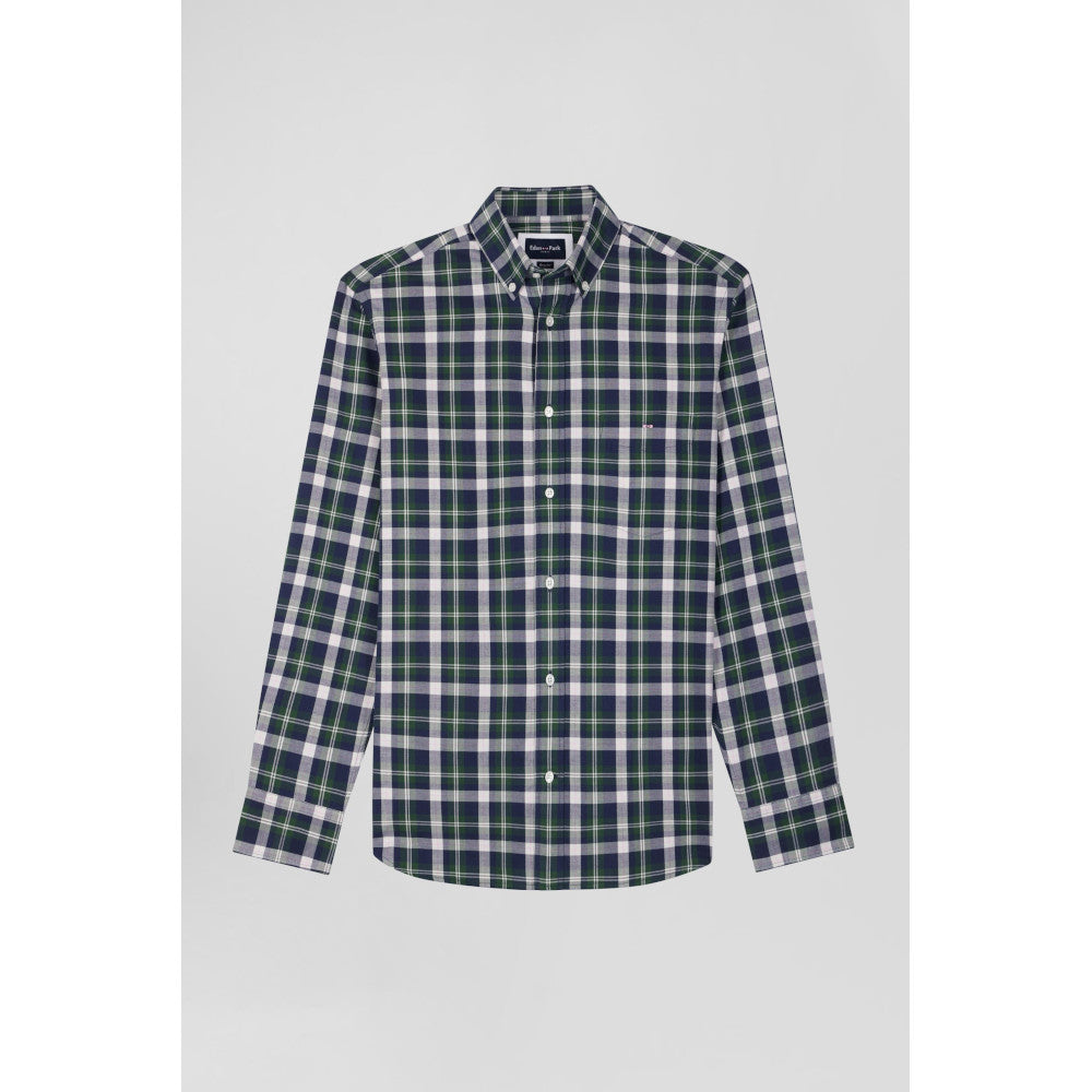 Eden Park Regular Green Checked Cotton Shirt