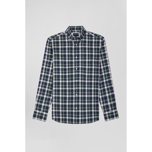 Eden Park Regular Green Checked Cotton Shirt