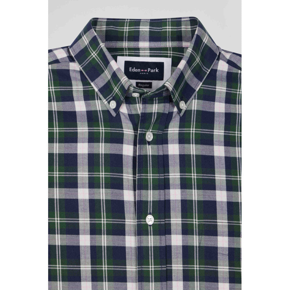Eden Park Regular Green Checked Cotton Shirt