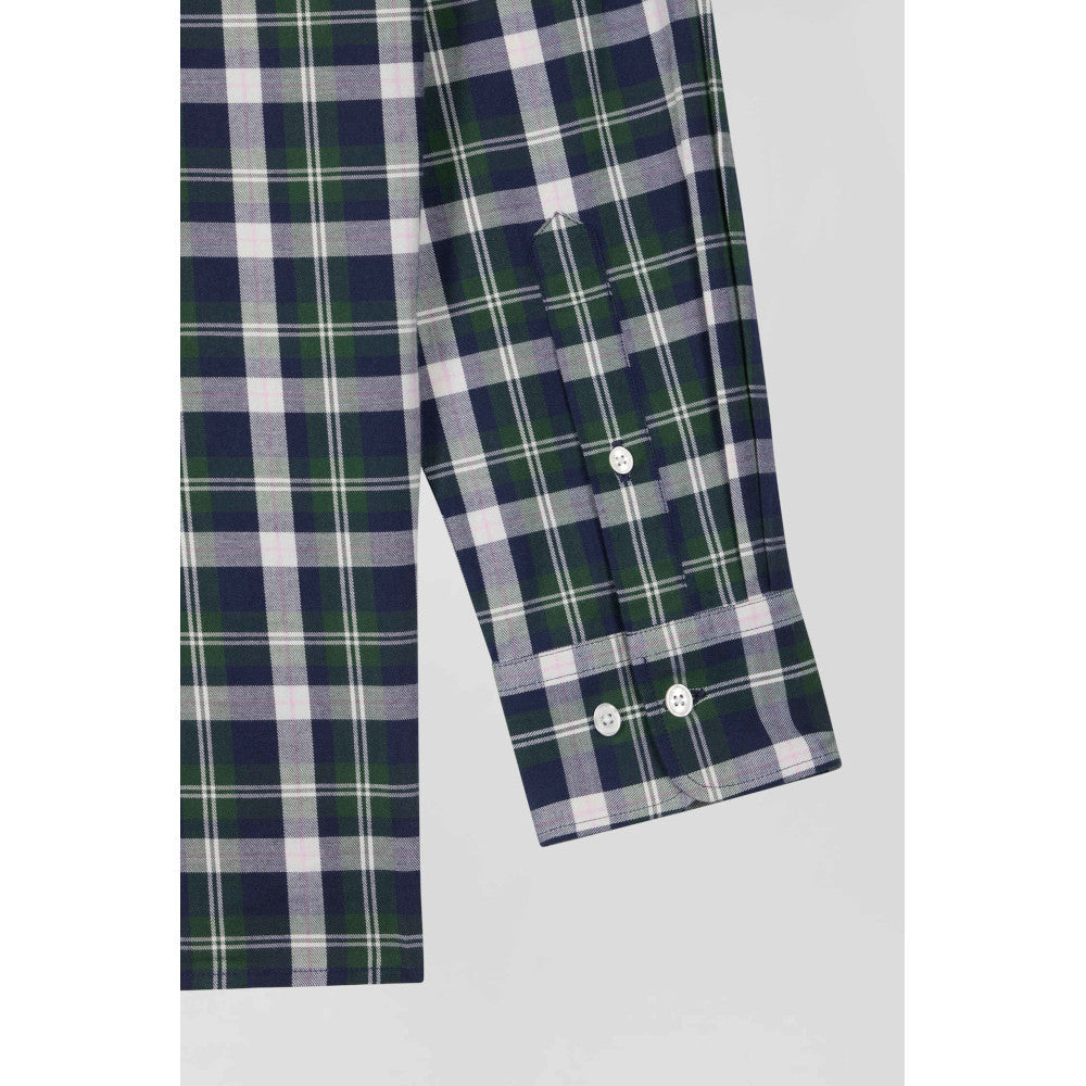 Eden Park Regular Green Checked Cotton Shirt