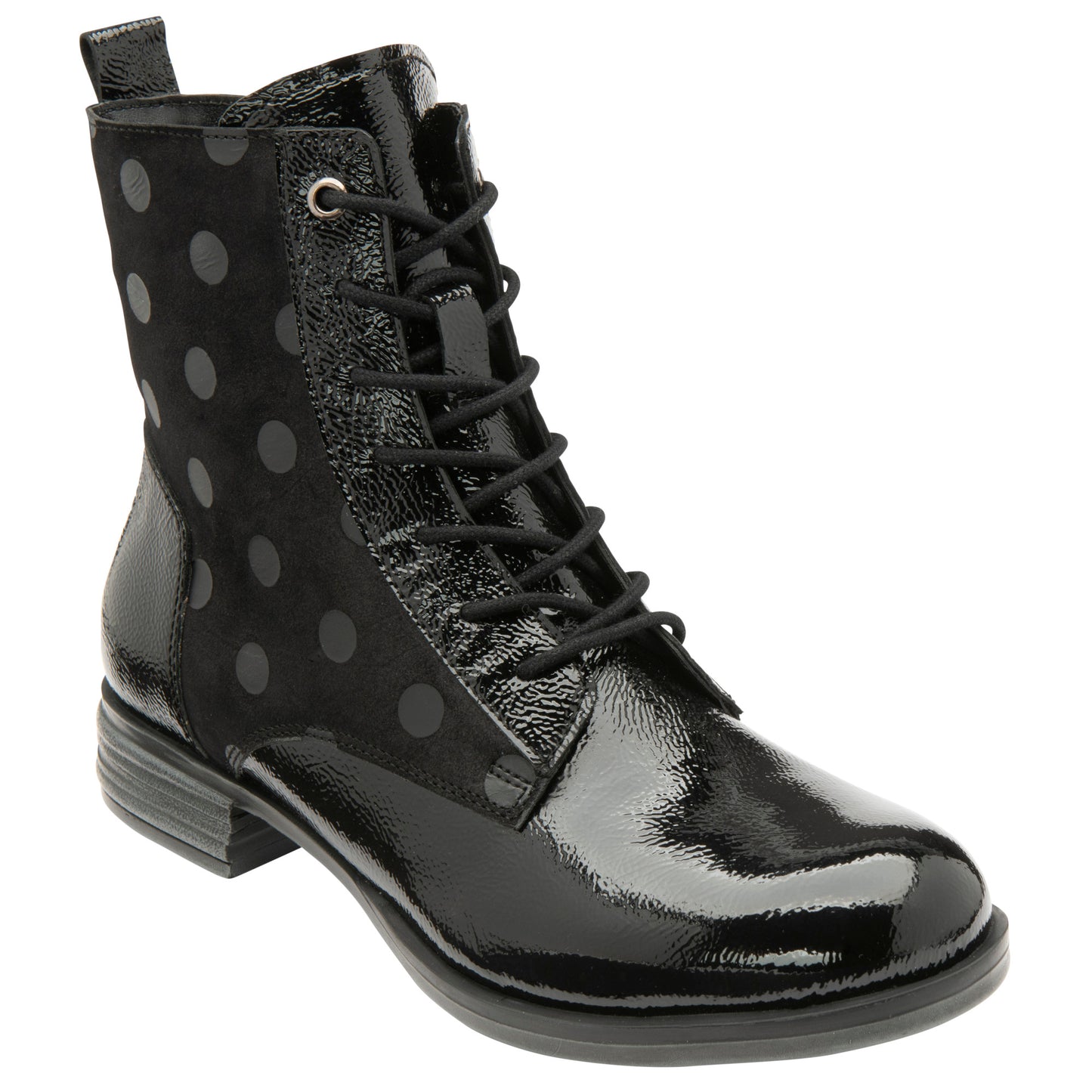 Lotus ULB283 Hawaii Black Patent/Print Leather Boots