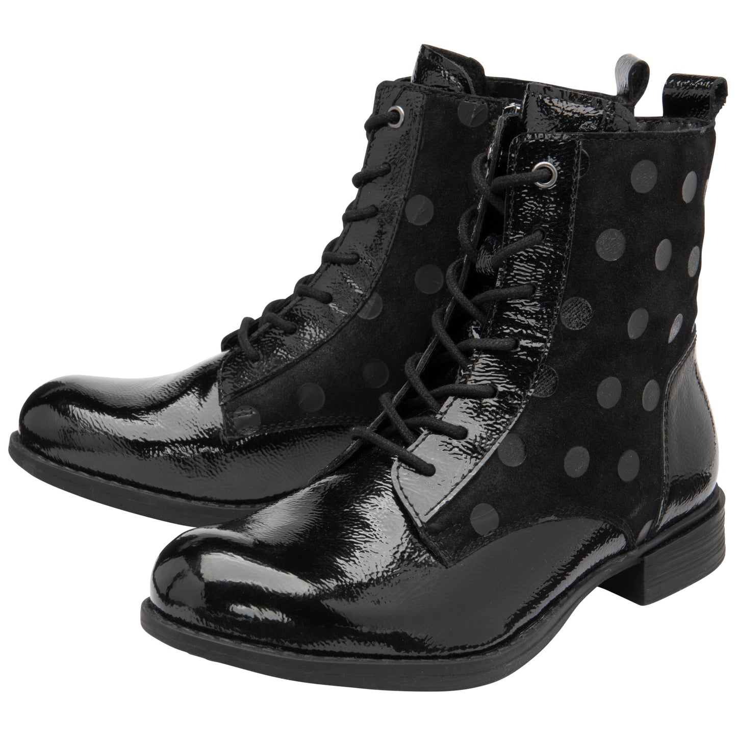 Lotus ULB283 Hawaii Black Patent/Print Leather Boots