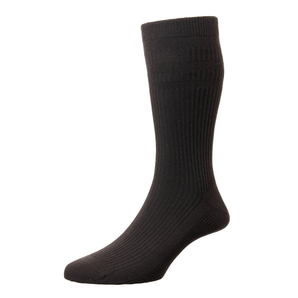 HJ Hall HJ91 Plain Brown Cotton Softop Sock