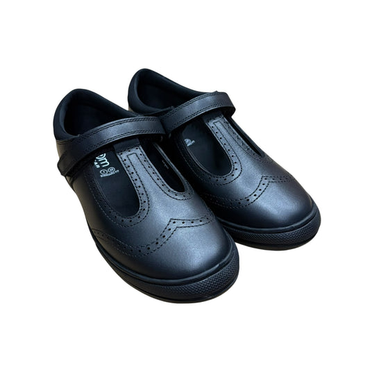 Term Emeline Black Leather School Shoes