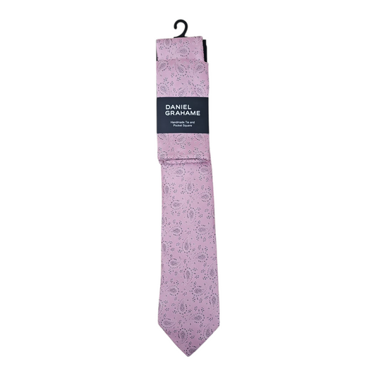 Daniel Grahame TP2379 62 Pink Tie & Pocket Square Set