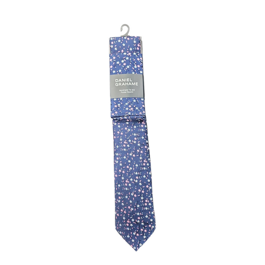 Daniel Grahame TP2371 78 Navy Tie & Pocket Square Set
