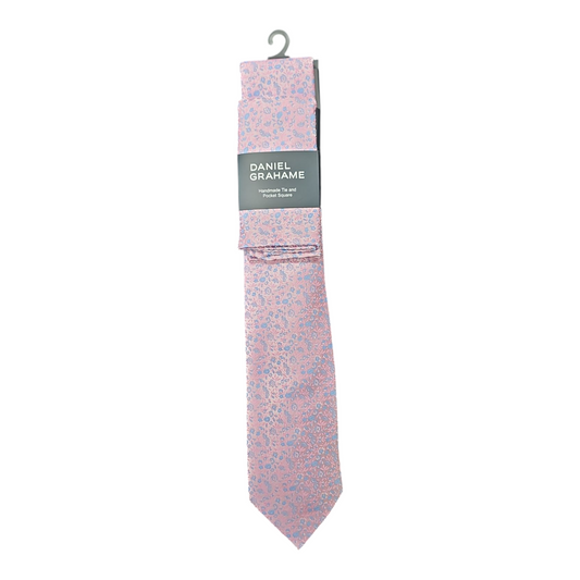 Daniel Grahame TP2373 62 Pink Tie & Pocket Square Set