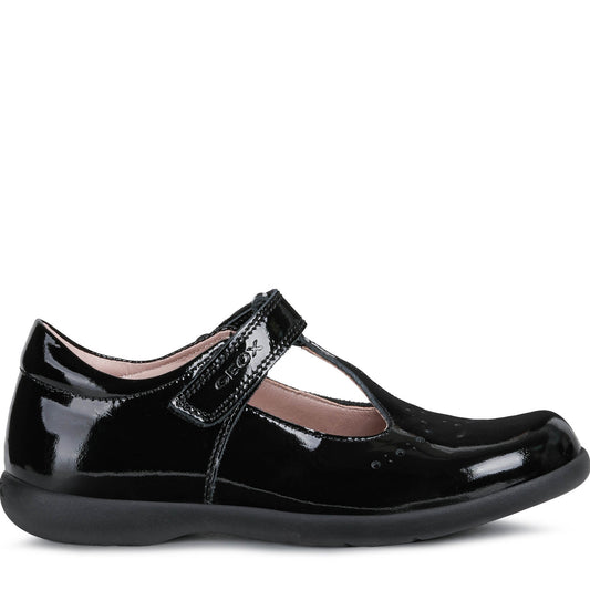 Geox Naimara Black Patent Leather School Shoes