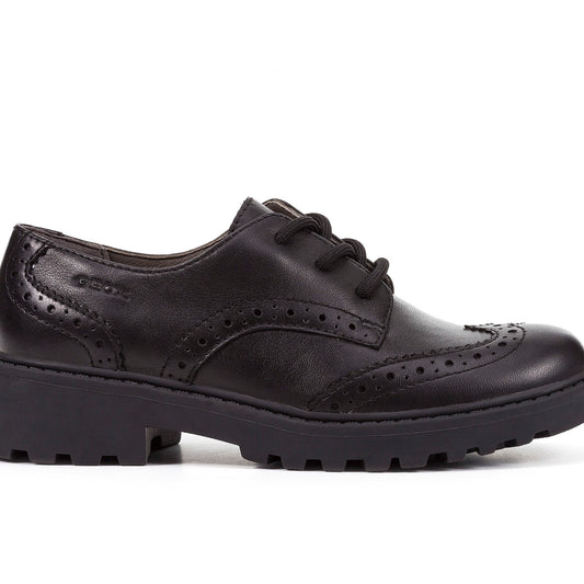 Geox Casey Black School Shoes