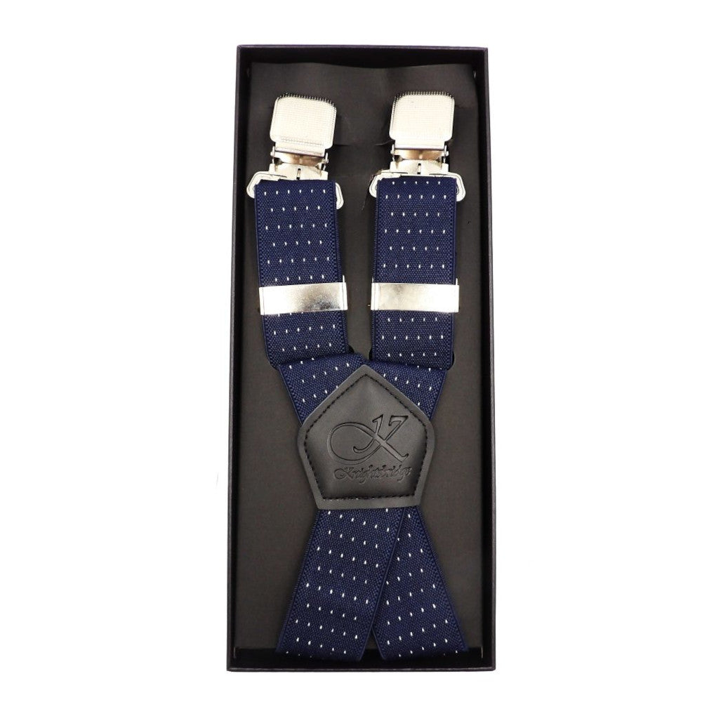 Knightsbridge Navy Pin Dot Braces