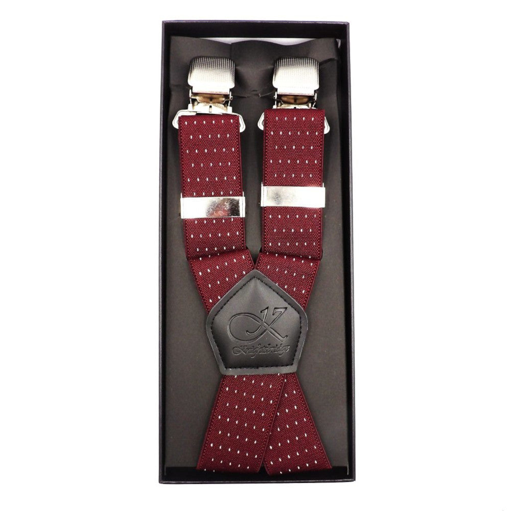 Knightsbridge Burgundy Pin Dot Braces