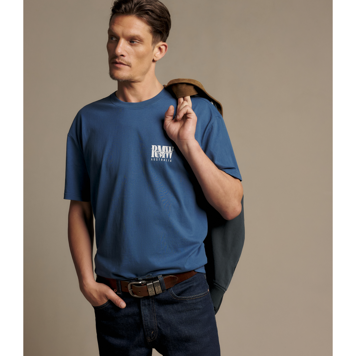 RM Williams Classic R.M.W. Mid Blue T-Shirt