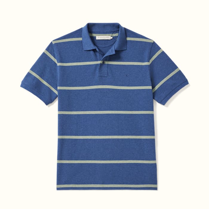 RM Williams Rod Navy/Grey Marle Polo