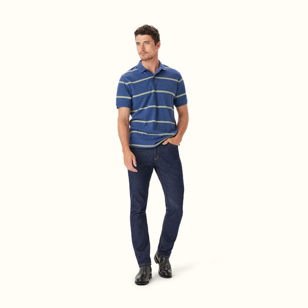 RM Williams Rod Navy/Grey Marle Polo