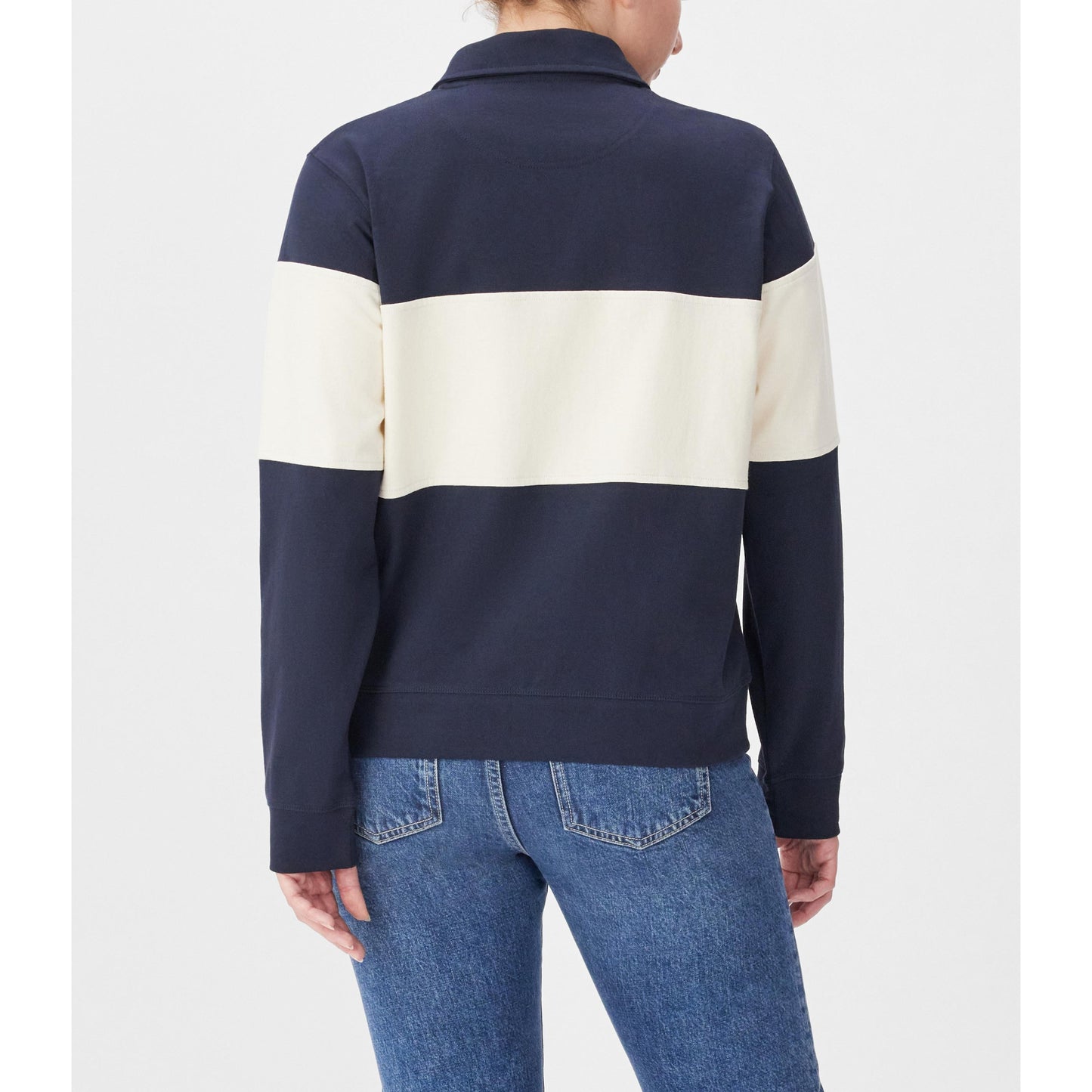 RM Williams Trickett Panel Navy Ivory Sweatshirt