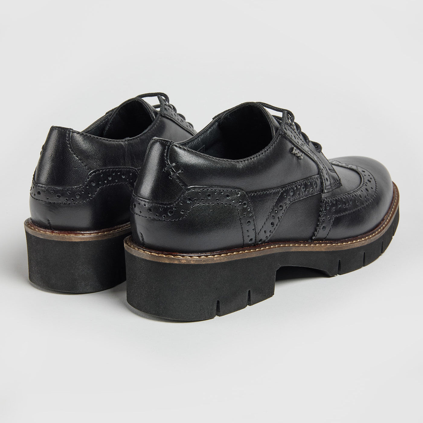 Pod Kacey Black Brogue School Shoes