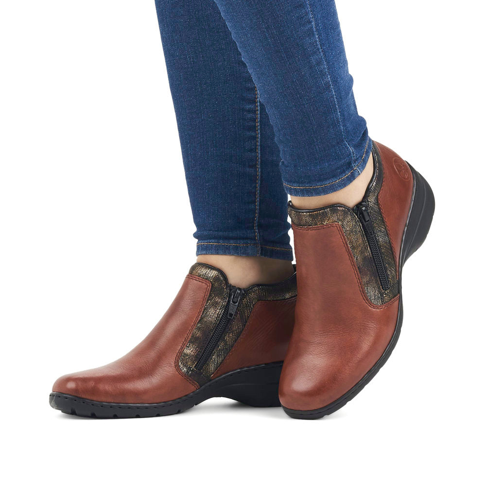 Rieker L4382-38 Dagmar Brick/Black-Antique Boots