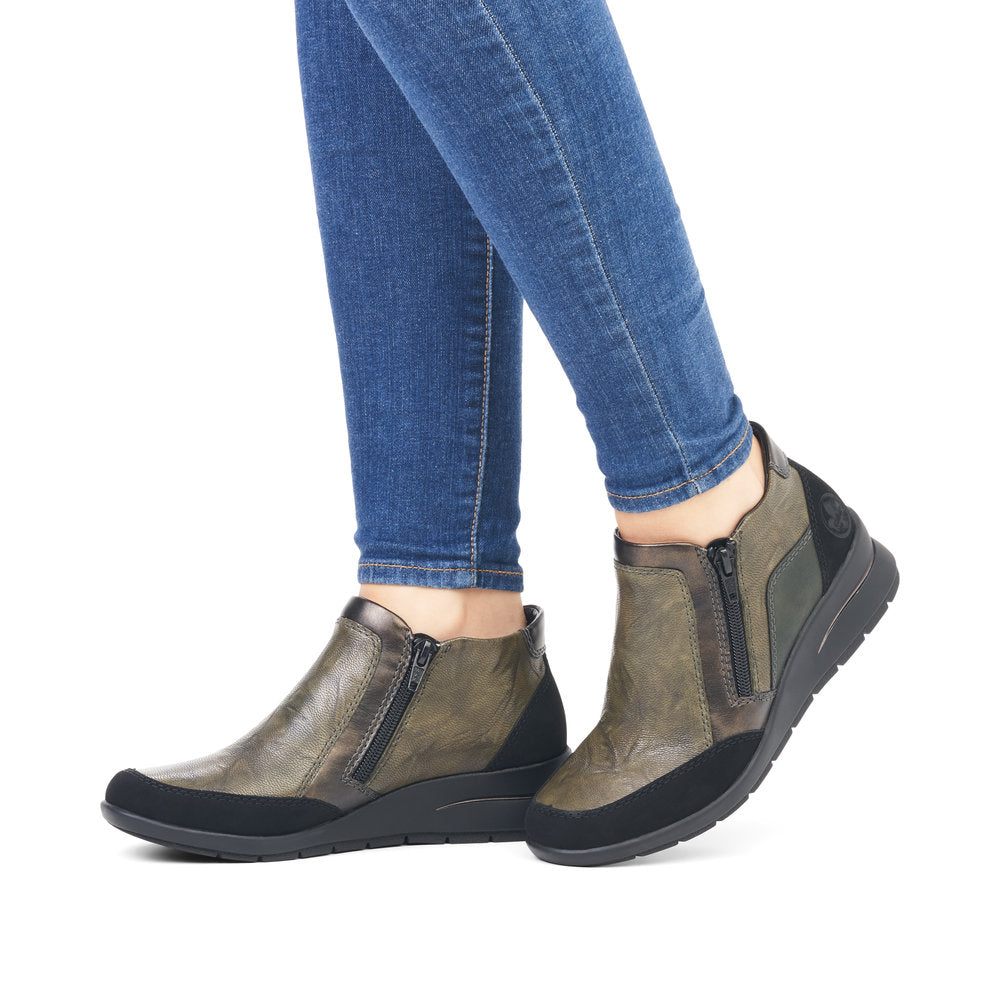 Rieker L4851-52 Dagmar Black/Ivy/Antique/Forest Boots
