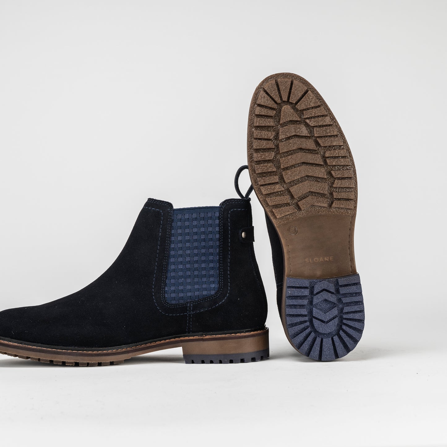 Sloane Ledger Navy Suede Chelsea Boots
