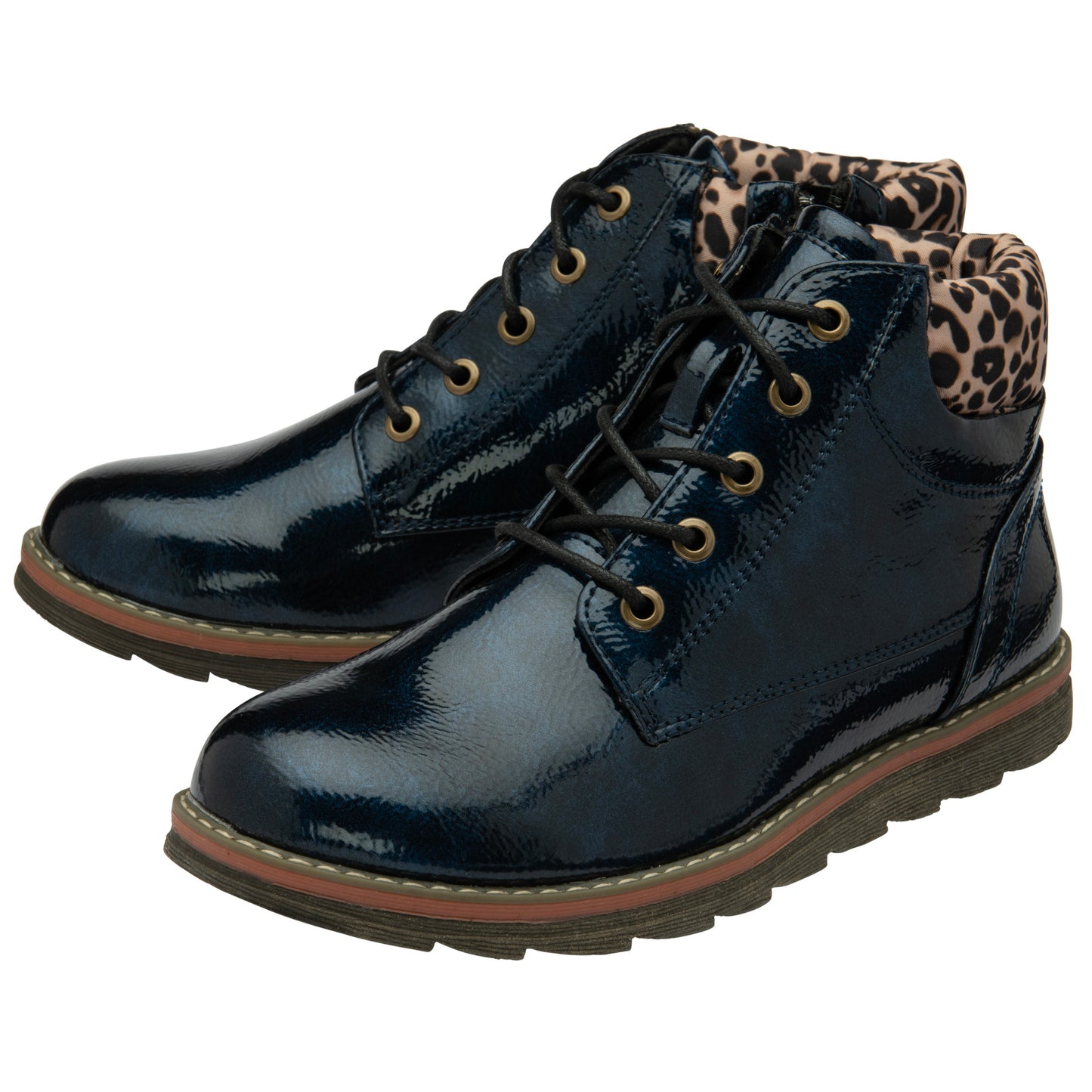 Lotus ULB333 Lexis Navy/Leopard Boots