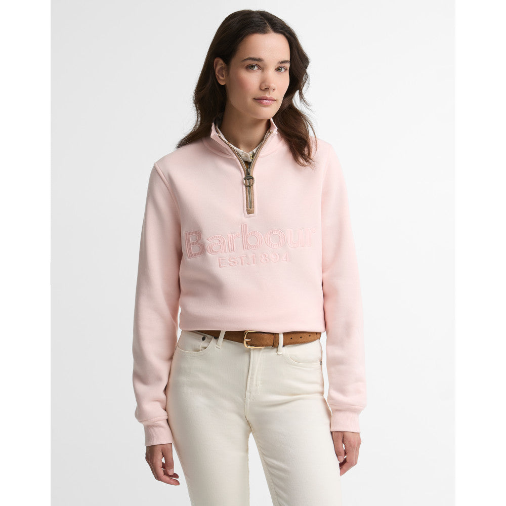 Barbour Cynthia Pink Blush Half Zip Sweatshirt